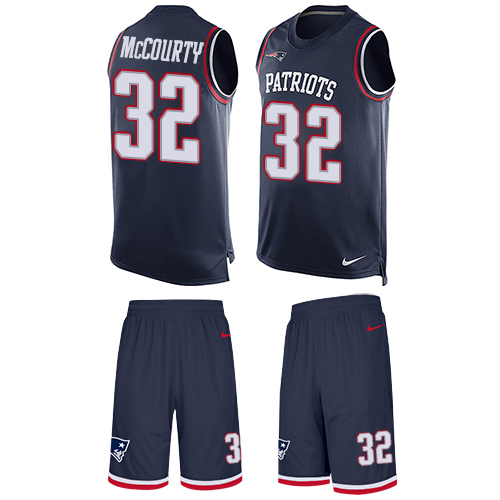 Nike Patriots #32 Devin McCourty Navy Blue Team Color Men's Stitched NFL Limited Tank Top Suit Jersey - Click Image to Close